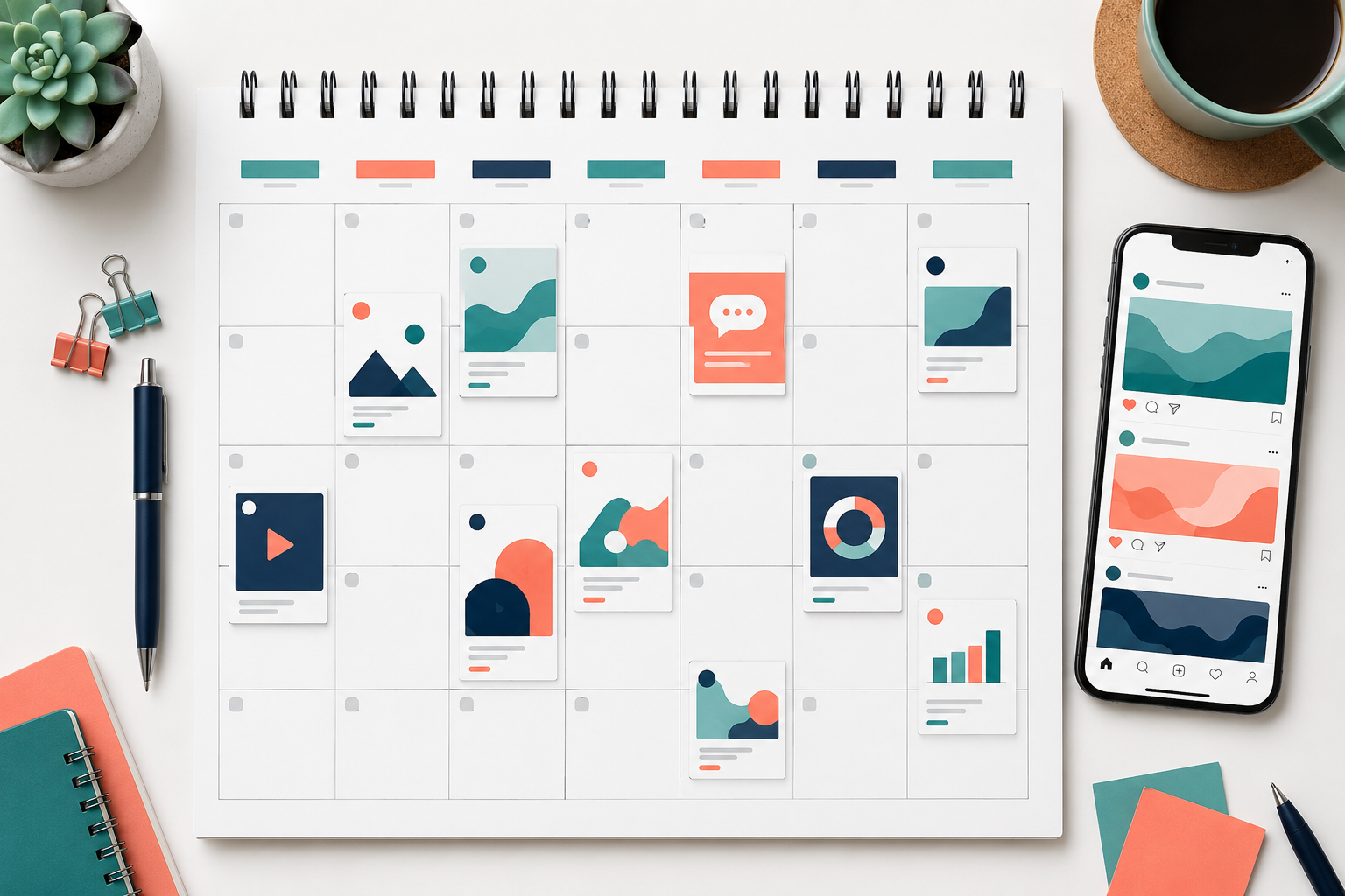estratégia de gestão de redes sociais — calendário editorial e planejamento de conteúdo